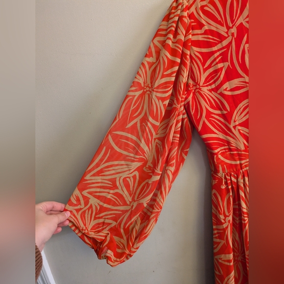 Toccin X RTR Printed Maxi Dress Size 4 Orange - Picture 6 of 10